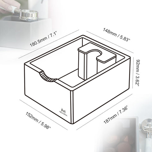 Espresso Knock Box, Coffee Ground Knock Box, Distribute and Tamp Espresso Tool, Non-slip Base for Barista