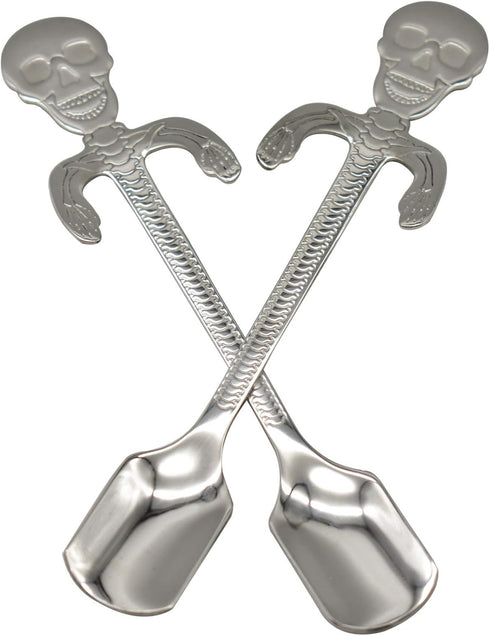 Maydahui 6PCS Skull Spoons, 5 Inch 18/10 Stainless Steel Teaspoons for Halloween Party