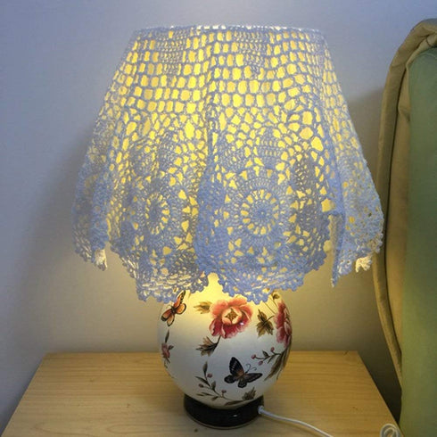 Hetao 100% Cotton Handmade Crochet Round Tablecloth Doilies, White, 24 Inch