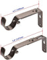 Curtain Rod Bracket Set of 4, Adjustable for 7/8 or 1 Inch Rods, Antique Silver