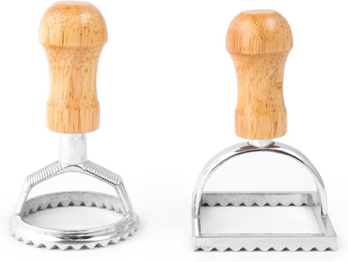 Fox Run 57670 Ravioli Cutter Stamps, Round & Square, Set of 2, 2.75 x 4.75 x 5.75 inches