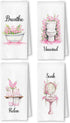 ArtisaEura Farmhouse Pink Botanical Bathroom Hand Towels, Relax Breathe Soak Unwind Botanical Decorative