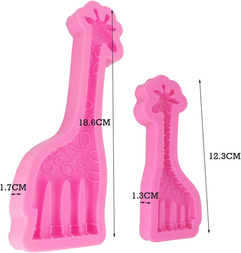 2Pcs/Set Giraffe Fondant Molds - Animal Silicone Gum Paste Sugarcraft Cake Decorating Tool