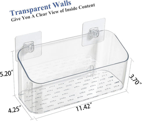 2 Pack UNIKON Bath Toy Storage Holder Bathtub Toy Organizer, Large Capacity Shower Caddy for Bathroom, Clear