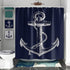 Custom Nautical Navy Blue Anchor Shower Curtain, 70x72 Inch