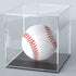 Acrylic Display Case, 4x4x4 Inch Cube with Matte Black Base, Clear Box for Softball Collectibles and Mini Figures