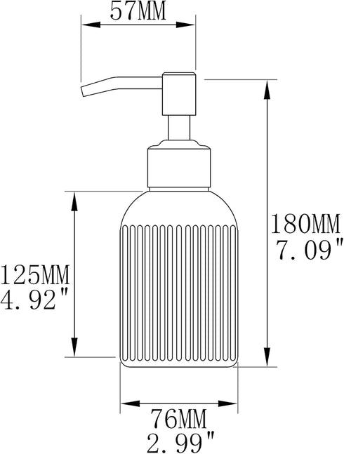 Rose Gold Glass Soap Dispenser, 16oz Vintage Dish Soap Dispenser for Bathroom, Kitchen