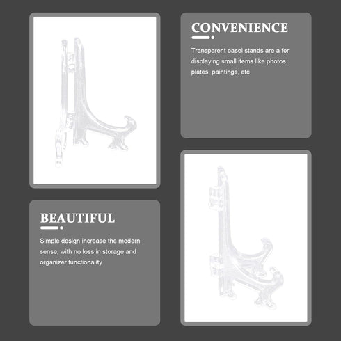 12pcs Clear Acrylic Easel Stands for Desk, Monitor, Book, Picture Frame, Novel Display, Plate Display Bracket