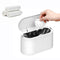 SUBEKYU Mini Trash Can with Lid, Small Desk Trash Can, White, Includes 3 Roll Bags