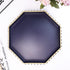 Counter, 13x13x1.57 inches, Navy Blue Octagonal Plastic Serving Tray for Coffee Table, Ottoman, Kitchen Living Room