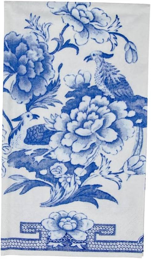 Packs 15 Caspari Blue & White Paper Guest Towel Napkins - Two