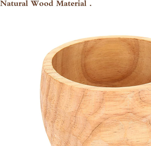 Nordic Style Wooden Cup, Handmade Natural Portable Wood Mug for Camping, Drinking Coffee, Tea, and Milk
