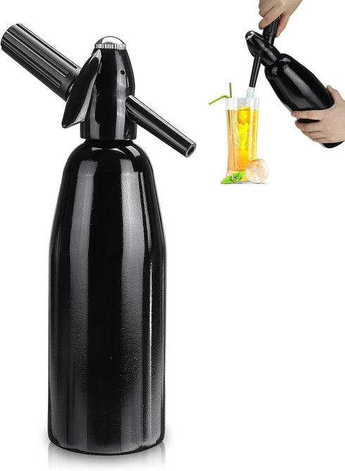 Soda Siphon, 1L Carbonated Water Machine, Soda Maker, Portable Aluminium Sparkling Water
