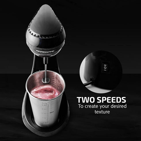 OVENTE Classic Milkshake Maker Machine, 2 Speed with 15.2 Oz Stainless Steel Mixing Cup, Easy Clean Blender