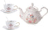 Eplze YBK Tech Strengthen Porcelain Coffee Pot Ceramic Teapot- Pink Rose (Teapot+ 2