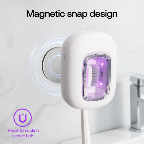 Light(2X UV Toothbrush Covers Case and Holder,Dual UVC Stronger), Clear Window,Toothbrush Cleaner Portable Brush Cover