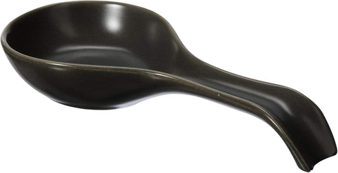 OGGI Ceramic Spoon Rest - Spoon Holder for Stove Top & Countertop, Black Kitchen Decor