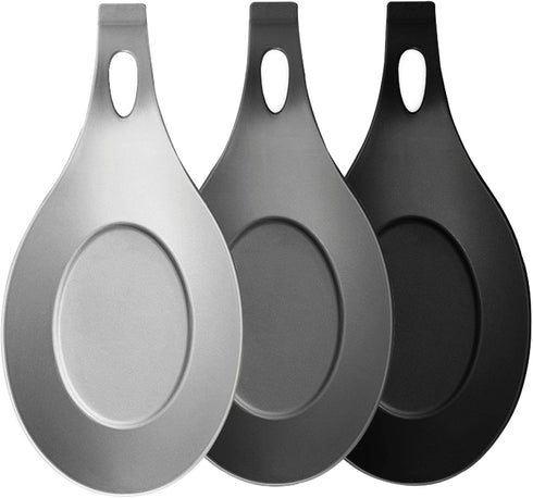 3 PCS Heat Resistant Silicone Spoon Rest for Stove Top, Flexible Kitchen Utensil Holder for Cooking Spatula, Ladle