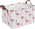CLOCOR Rectangular Flamingo Storage Basket - Collapsible Waterproof Bin with Handles, Cute Pattern