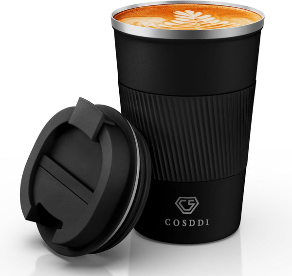12 oz Stainless Steel Vacuum Insulated Tumbler, Spill Proof Coffee Travel Mug with Lid for Hot/Ice Coffee, Tea, Beer