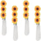 Supreme Housewares Sunflower Cheese Spreaders, Set of 4, Hand-Painted Resin Handles