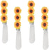 Supreme Housewares Sunflower Cheese Spreaders, Set of 4, Hand-Painted Resin Handles