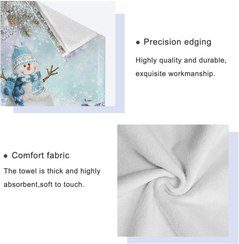 Sets, 3-Piece 1 1 1 Set 3 ALAZA Towel Bathroom Christmas Winter Snowman Towels Bath Towel Washcloth Hand Towel