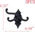 MY MIRONEY Cast Iron Swivel Wall Hook - 3-in-1 Vintage Coat Hook, Heavy Duty Triple Swivel Hook Pack of 3
