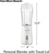 Hamilton Beach Portable Blender for Shakes and Smoothies, 14 Oz BPA Free Travel Cup, White (51101V)