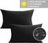 12x20 Set 2 VAKADO Lumbar Outdoor Waterproof Black Throw Pillow Covers of Decorative Tender Green Outside Patio