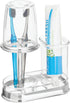 mDesign Plastic Toothpaste and Toothbrush Holder Center with Cup/Cover - Organizer for