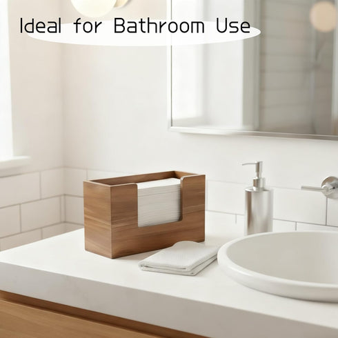 Acacia Wood Paper Towel Dispenser, Wooden Napkin Holder, Paper Towel Holder for Bathroom, Kithchen, and Office