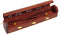 raajsee Beautiful Handmade Wooden Brown Incense Stick Holder Burner Coffin Box - Ash Catcher with Brass Inlay - Home