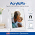 5x7 Acrylic Floating Picture Frame - Table Stand with Chrome Magnetic Front Cover, Made in The USA, Easily Change Photos
