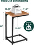 Ekisemio C Table for Sofa, C Shaped End Table with Metal Frame, Small Side Table for Couch, TV Tray for Living Room