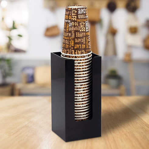 Disposable Paper Cup Dispenser, Acrylic Storage Organizer Holder for Coffee Cup and Lid, Restaurant Accessories