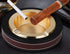 Leather Stainless Steel Cigarette Ashtray Modern Tabletop Ashtrays for Indoor Smoking, Gift for Smokers