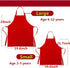 Kids Apron and Chef Hat Set, Adjustable Cotton Bib Aprons with Large Pocket, Red