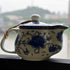 Blue White Peony Flower Teapot, 500ml Porcelain Kettle with Stainless Infuser (Mudan Flower)