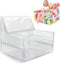 25-inch Clear Bean Bag Chair Cover (No Filler) for Stuffed Animal Storage,