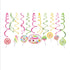30Ct CandyLand Hanging Swirl Decorations, Lollipop Decorations for Kids, Home, Classroom, Baby Shower
