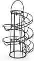 OBVIS Countertop Spiral Egg Skelter Dispenser Rack Metal Storage Holder Display Black