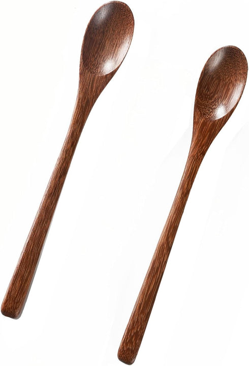 2PCS 7.8inch Wooden Spoons for Honey and CoffeeSmall Wooden Spoons with Long