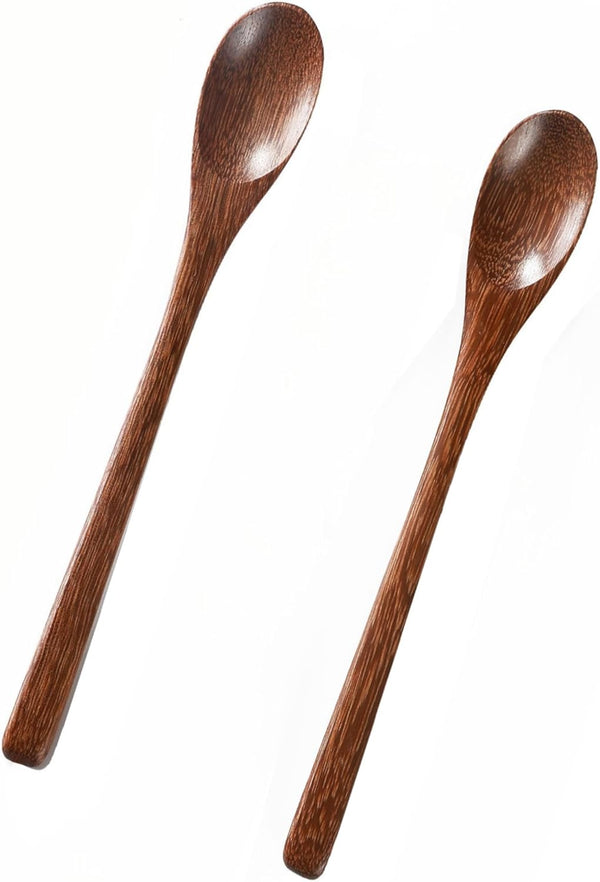 2PCS 7.8inch Wooden Spoons for Honey and CoffeeSmall Wooden Spoons with Long