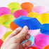 Newk Reusable Silicone Baking Cups, 48 Packs Nonstick Food Grade Cupcake Liners, Muffin Cup Molds - 8 Colors