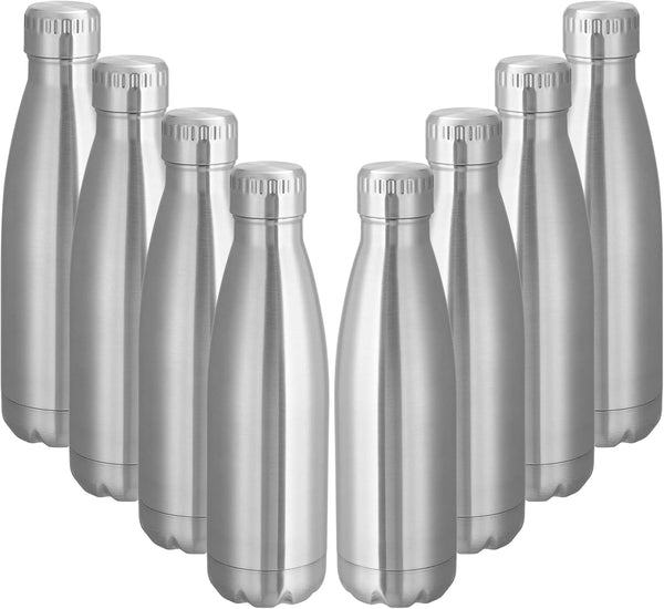 VEGOND 17oz Stainless Steel Water Bottles Bulk, Reusable Metal Sports Water Bottle, Keeps Drinks Hot and Cold, BPA Free