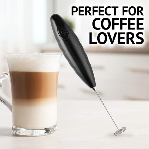 Milk Boss Matcha Whisk, Handheld Electric Stirrer, Durable Stainless Steel Blender for Matcha Tea, Black Grip