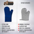 Gorilla Grip Heat and Slip Resistant Silicone Oven Mitts Set, Long Flexible Gloves for Cooking, Blue