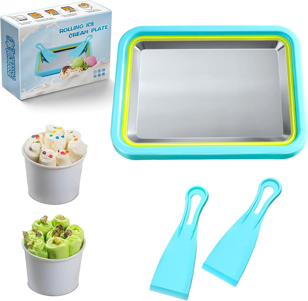 Nenkarn Mini Rolled Ice Cream Maker, Frozen Yogurt Rolls Tray, Instant Cold Plate