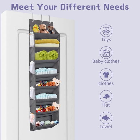 8 8 50lbs 16 Closet 1 Pack Over the Door Shoe Organizer Hanging with Mesh Pockets Wire Large Deep Pockets, Weight
